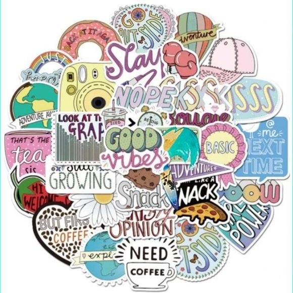 FREE SHIPPING | 50 Stickers | No Repeats | Waterproof | Reusable | Brand New - Picture 3 of 7